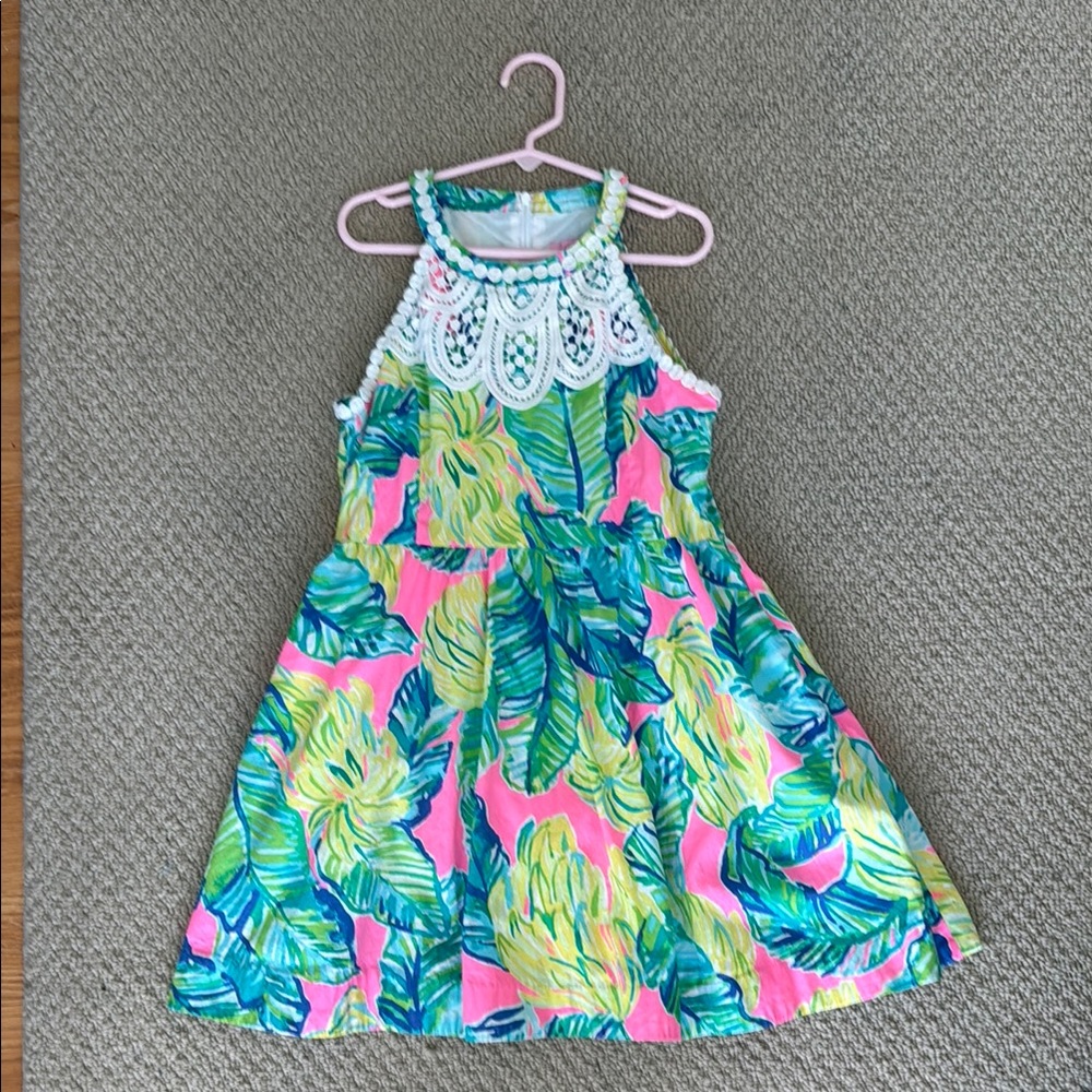 Lilly Pulitzer Blue and Pink Halter Sundress